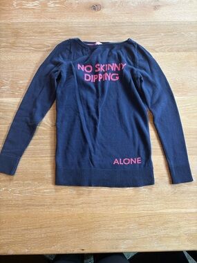 Lilly Pulitzer Navy Sweater with Pink Lettering